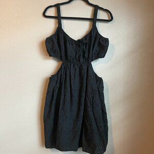 American Eagle Cut Out Dress Mini Liner 100% Cotton Black Sz XL Festival Country